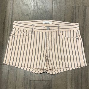 LOFT Pink and Navy Pinstripe Shorts - Size 2